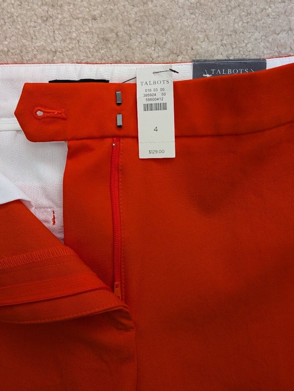 NWT Talbots straight orange pants 4 - Picture 5 of 12